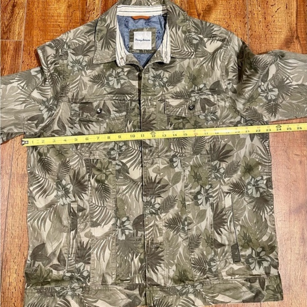 Tommy Bahama Large Boracay Como Camo Trucker Jacket 380 Tea Leaf green - Picture 11 of 15